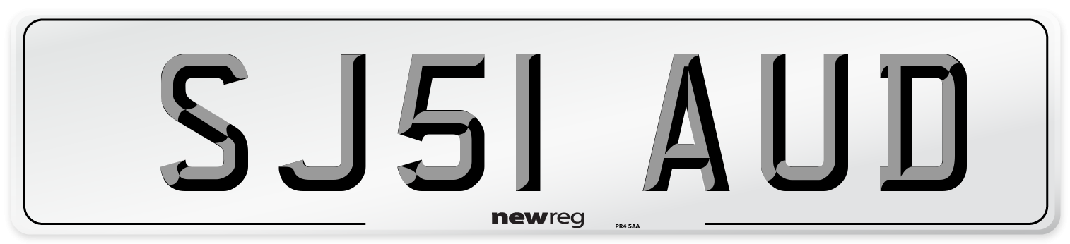 SJ51 AUD Front Number Plate