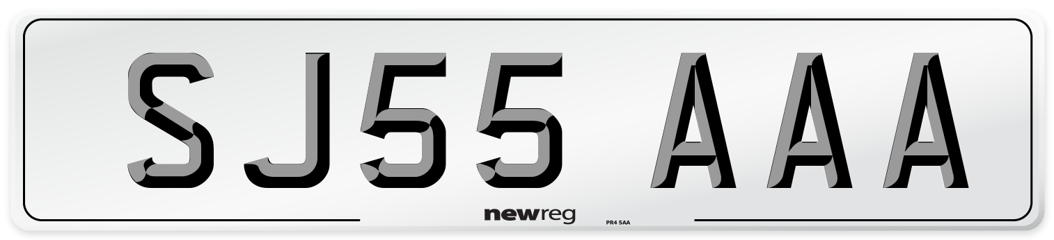 SJ55 AAA Front Number Plate