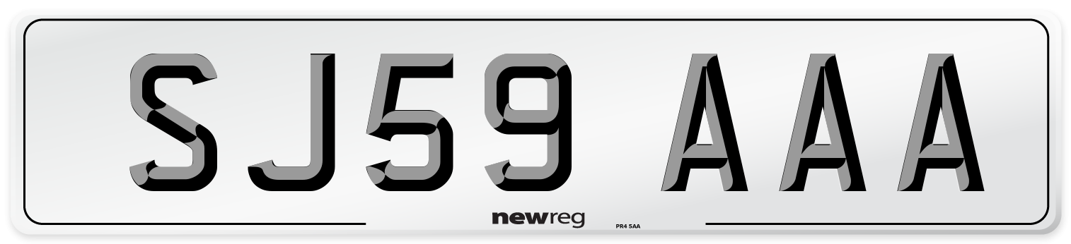 SJ59 AAA Front Number Plate