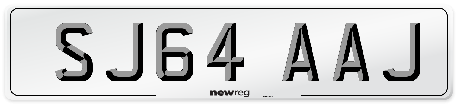 SJ64 AAJ Front Number Plate