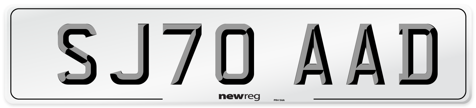SJ70 AAD Front Number Plate
