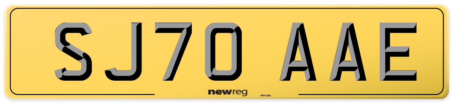 SJ70 AAE Rear Number Plate