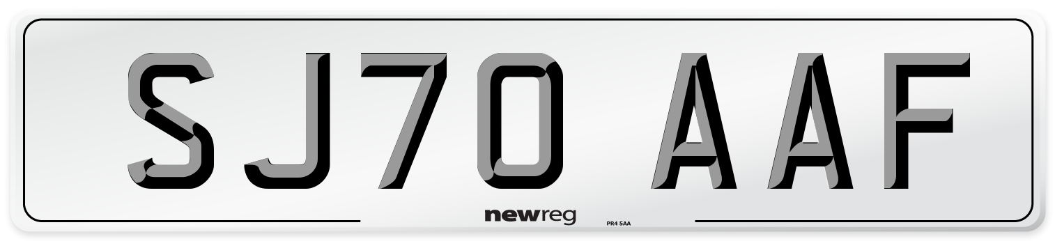 SJ70 AAF Front Number Plate