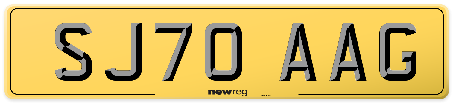 SJ70 AAG Rear Number Plate