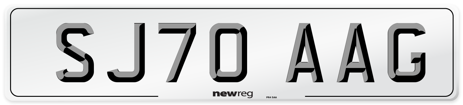 SJ70 AAG Front Number Plate