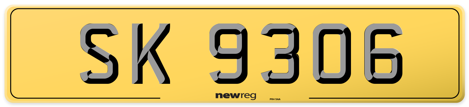 SK 9306 Rear Number Plate