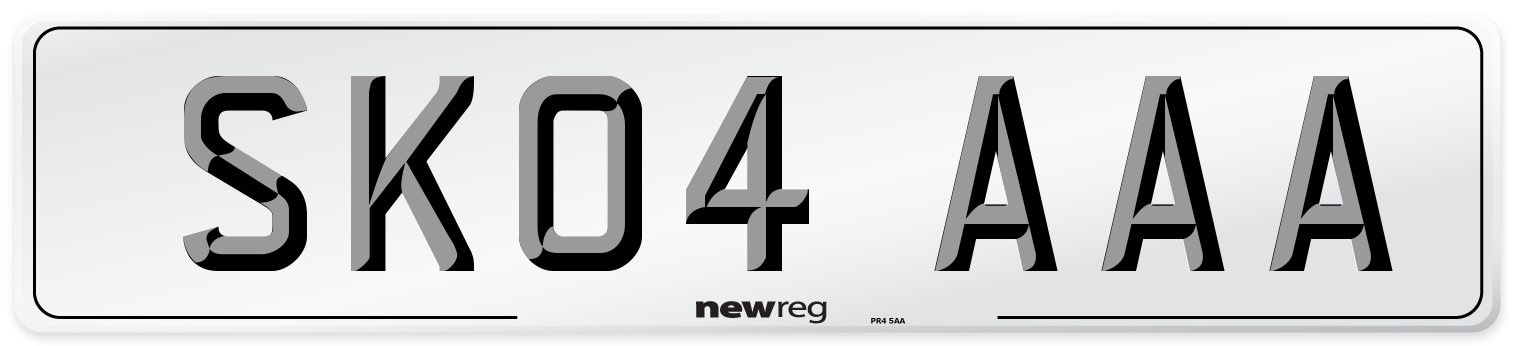 SK04 AAA Front Number Plate