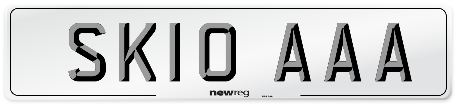 SK10 AAA Front Number Plate