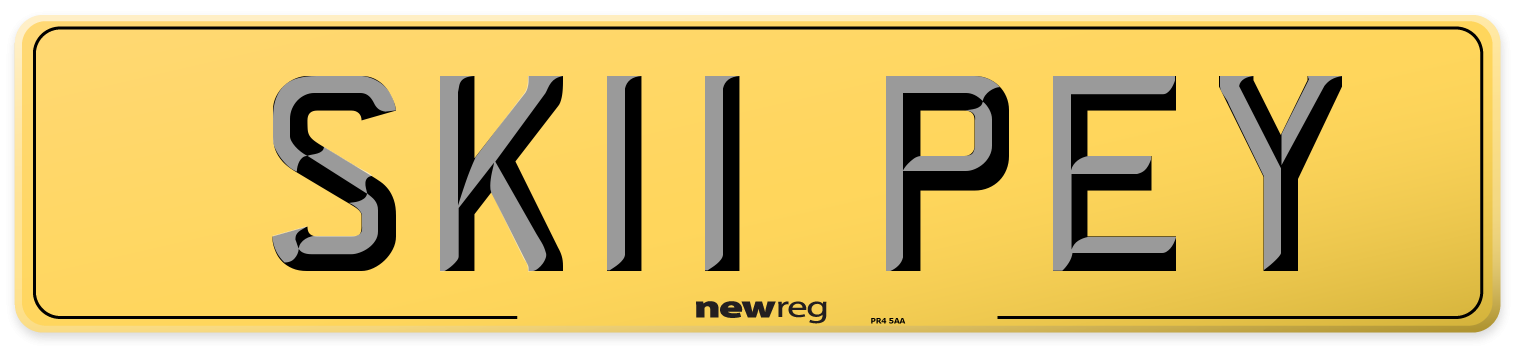 SK11 PEY Rear Number Plate