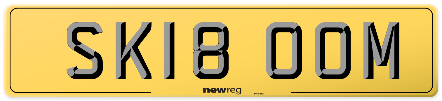 SK18 OOM Rear Number Plate