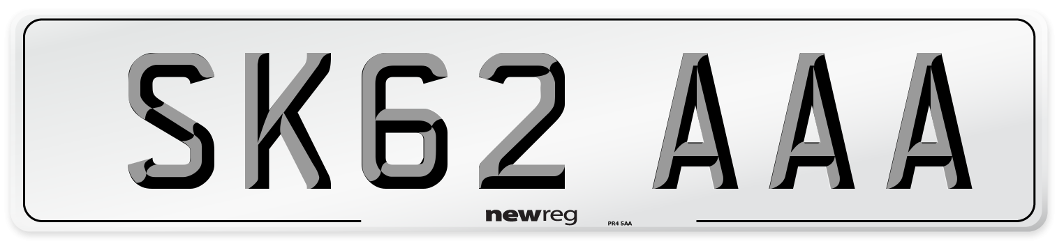 SK62 AAA Front Number Plate