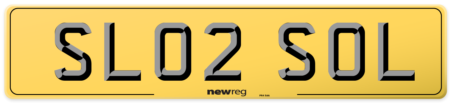 SL02 SOL Rear Number Plate