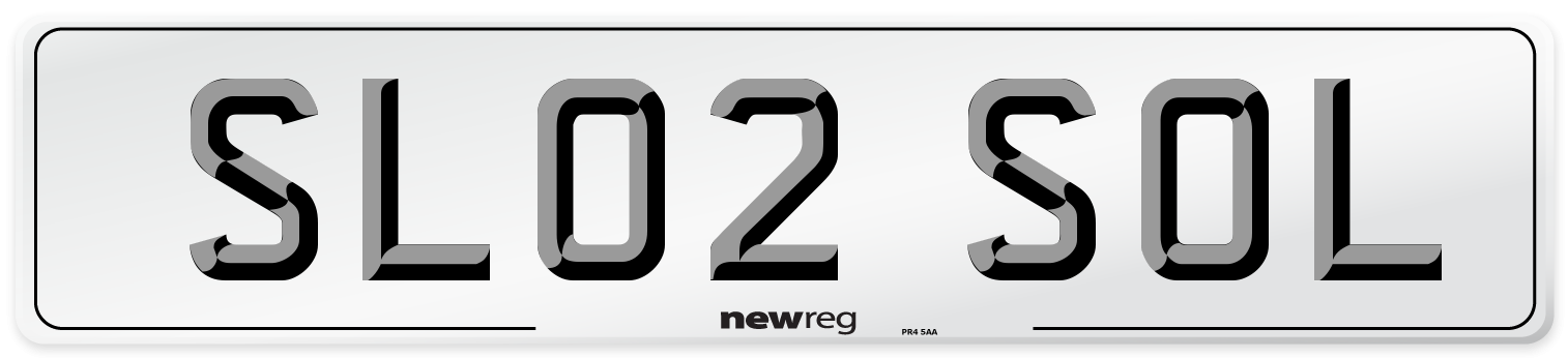 SL02 SOL Front Number Plate