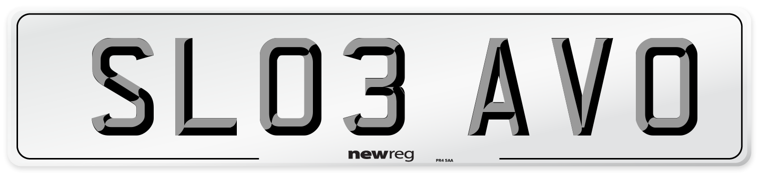 SL03 AVO Front Number Plate