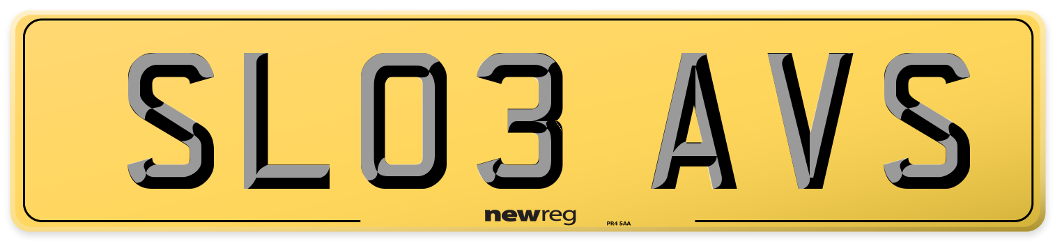 SL03 AVS Rear Number Plate