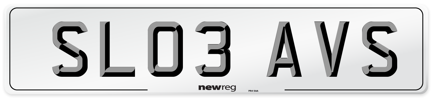 SL03 AVS Front Number Plate