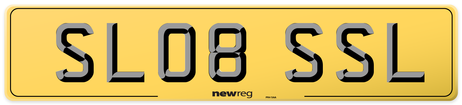 SL08 SSL Rear Number Plate