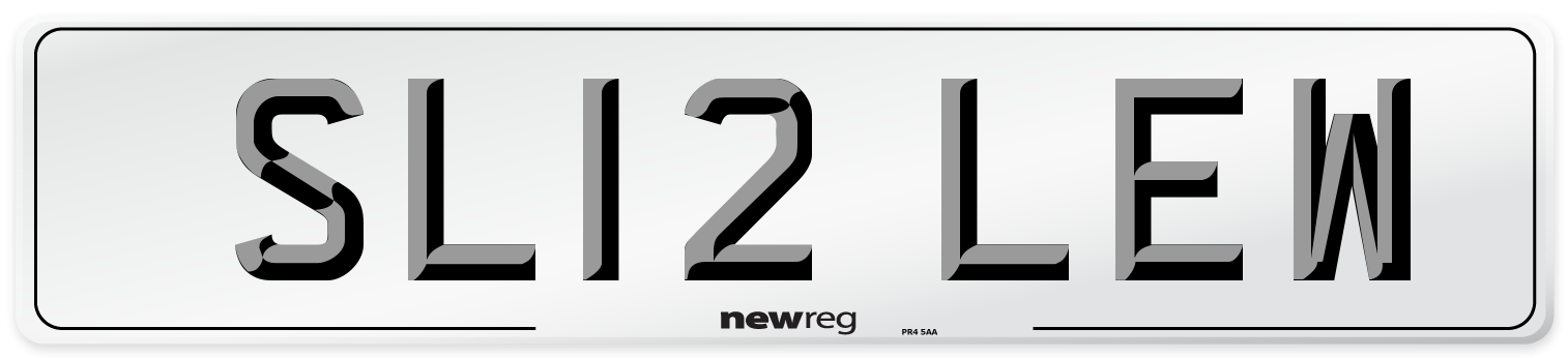 SL12 LEW Front Number Plate