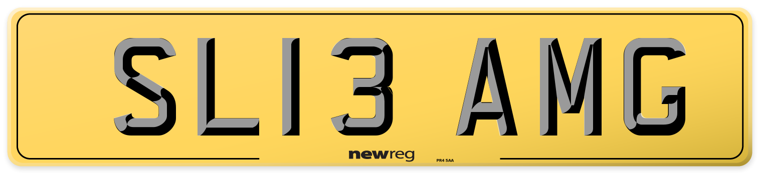 SL13 AMG Rear Number Plate