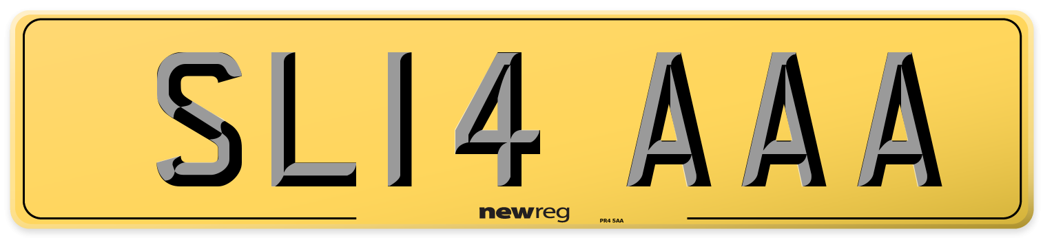 SL14 AAA Rear Number Plate