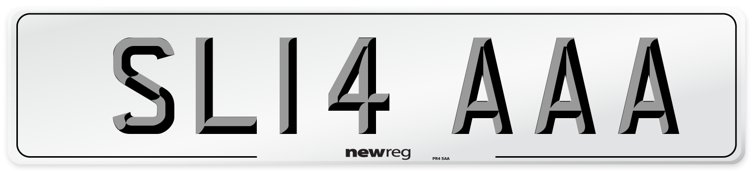 SL14 AAA Front Number Plate