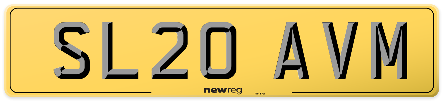 SL20 AVM Rear Number Plate