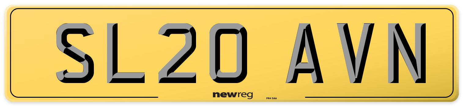 SL20 AVN Rear Number Plate