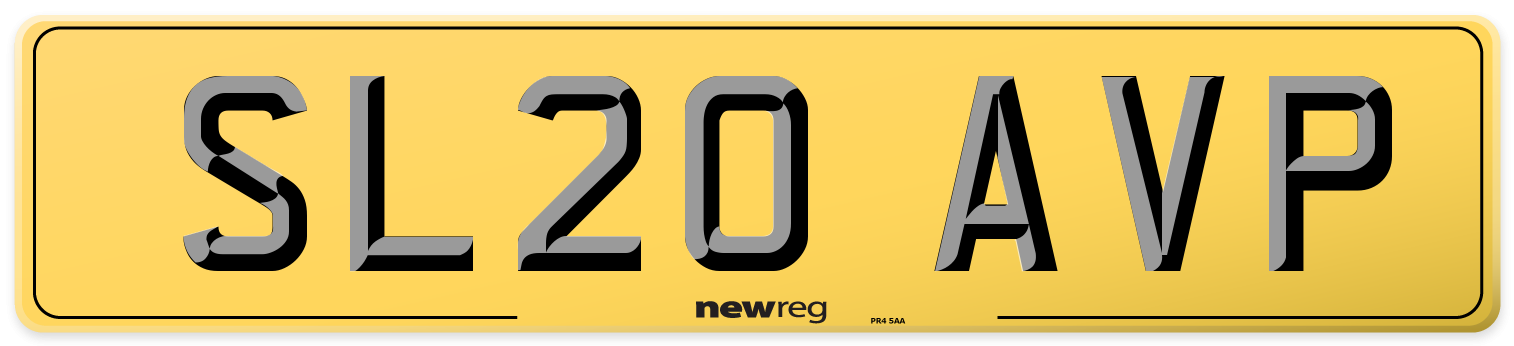 SL20 AVP Rear Number Plate