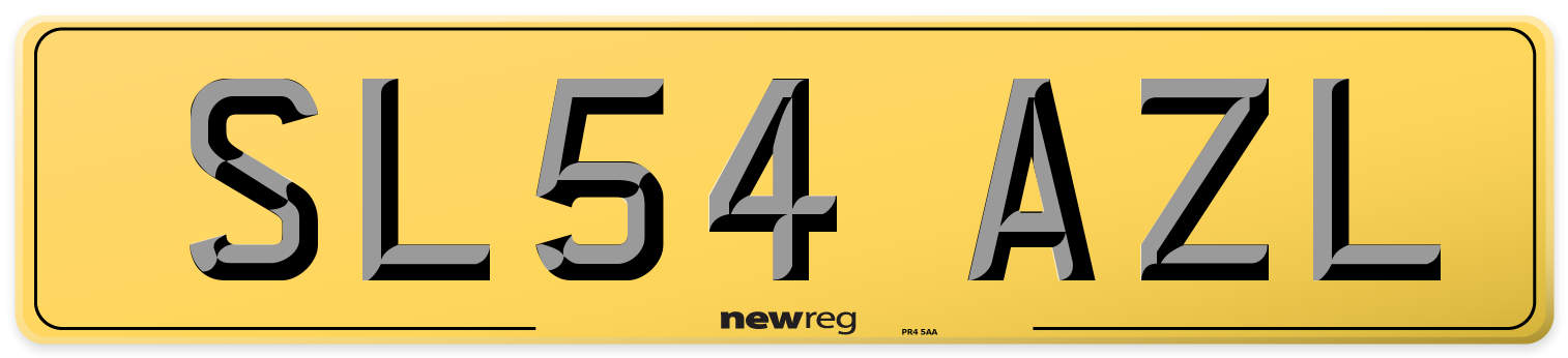 SL54 AZL Rear Number Plate