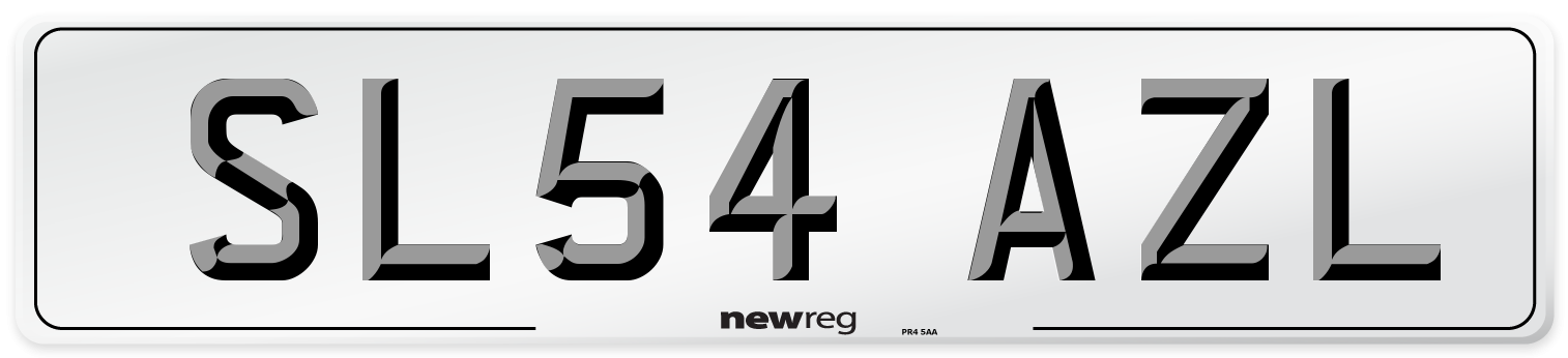 SL54 AZL Front Number Plate