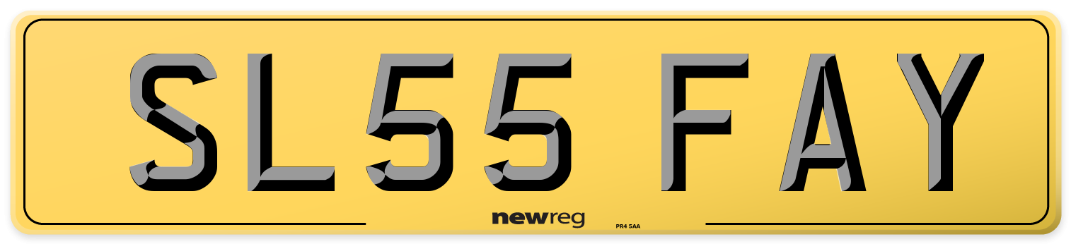 SL55 FAY Rear Number Plate