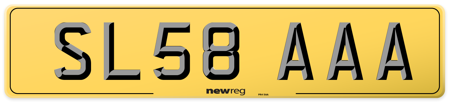 SL58 AAA Rear Number Plate