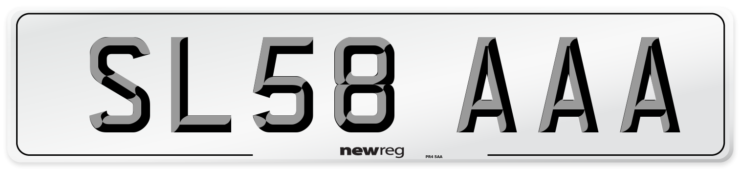 SL58 AAA Front Number Plate
