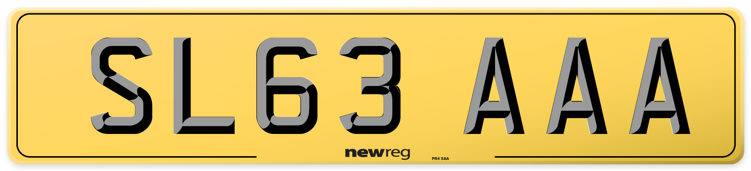 SL63 AAA Rear Number Plate