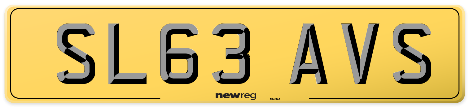 SL63 AVS Rear Number Plate