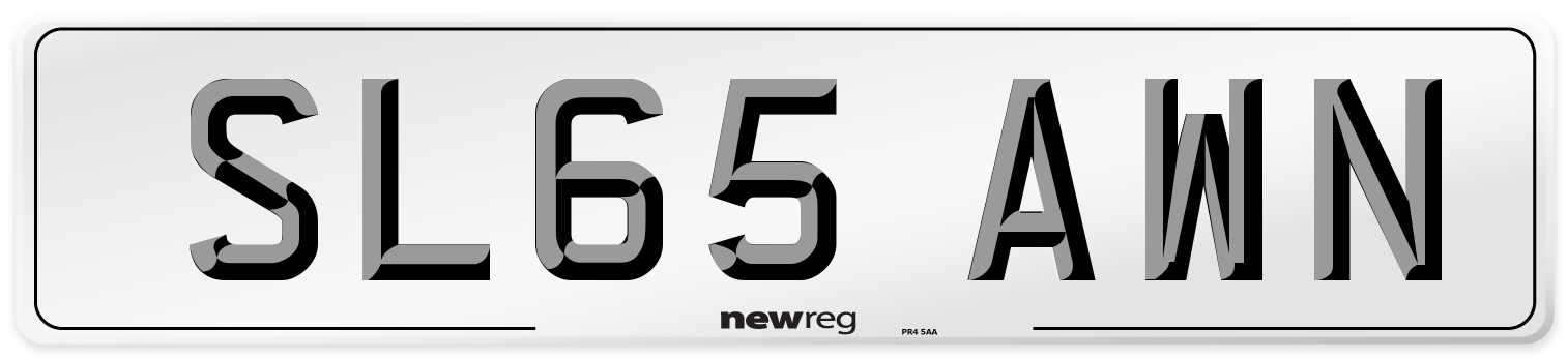 SL65 AWN Front Number Plate