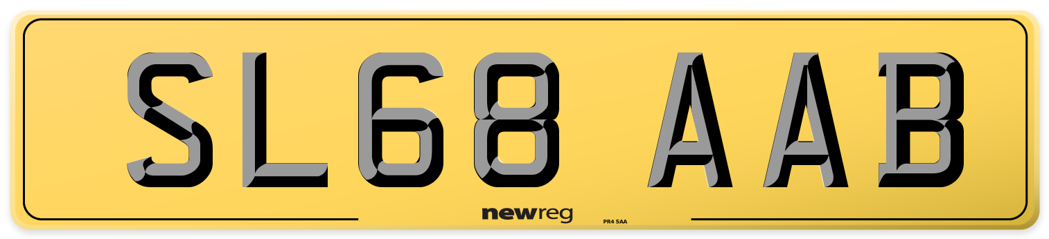 SL68 AAB Rear Number Plate