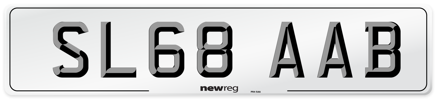 SL68 AAB Front Number Plate