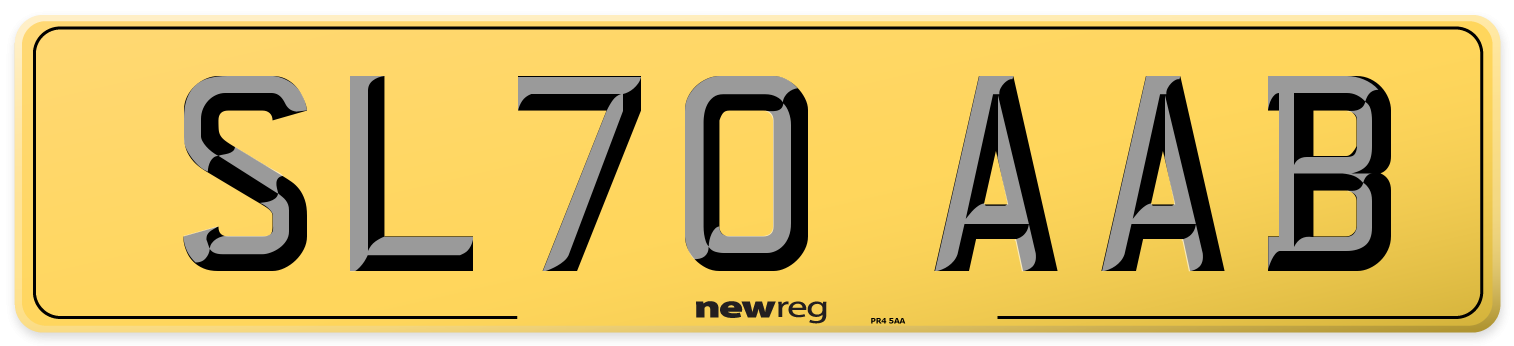 SL70 AAB Rear Number Plate
