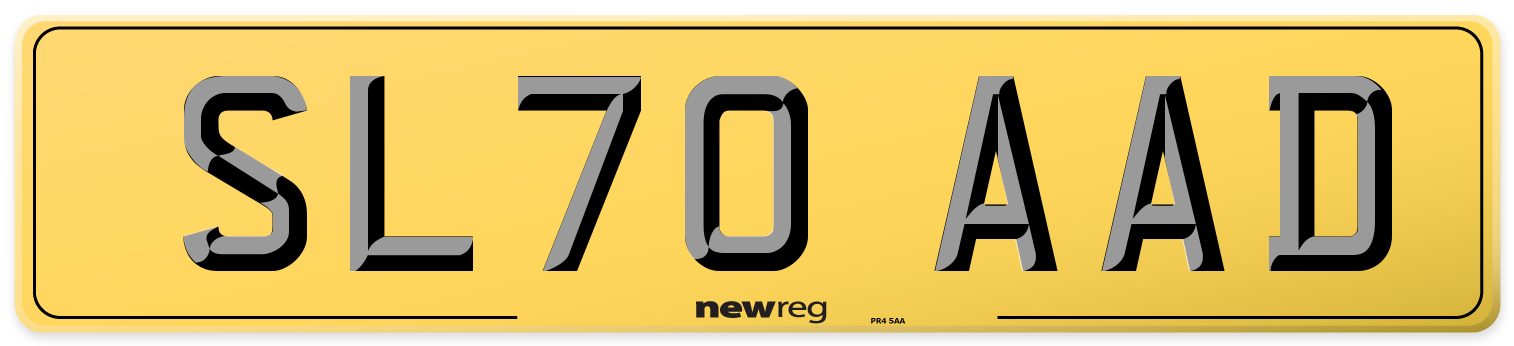 SL70 AAD Rear Number Plate