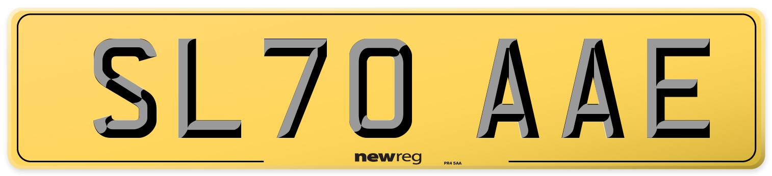 SL70 AAE Rear Number Plate
