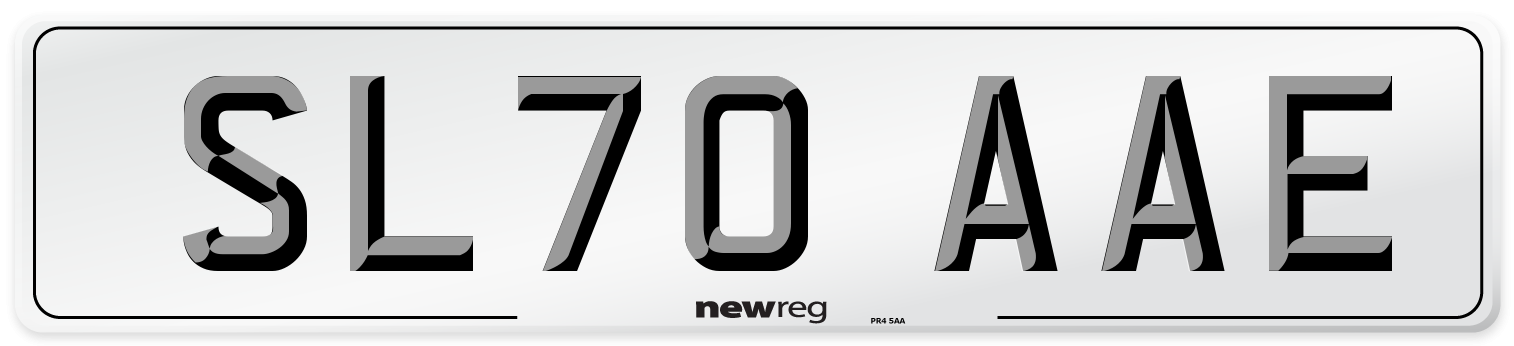 SL70 AAE Front Number Plate