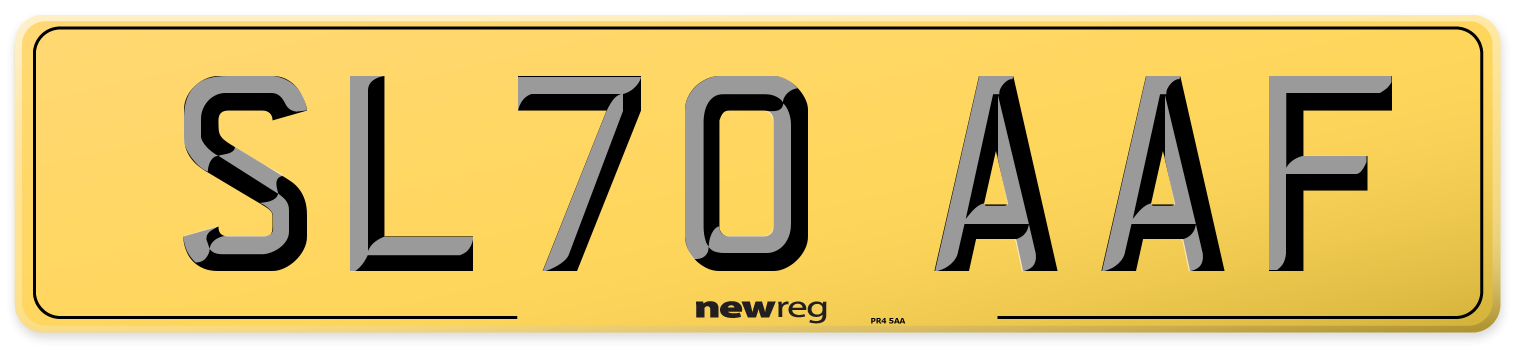 SL70 AAF Rear Number Plate