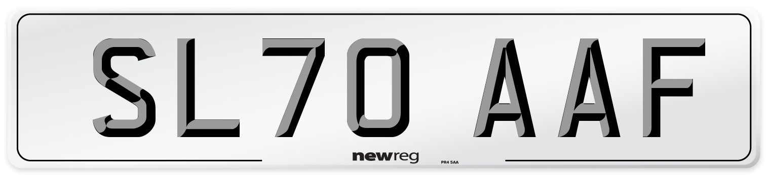 SL70 AAF Front Number Plate