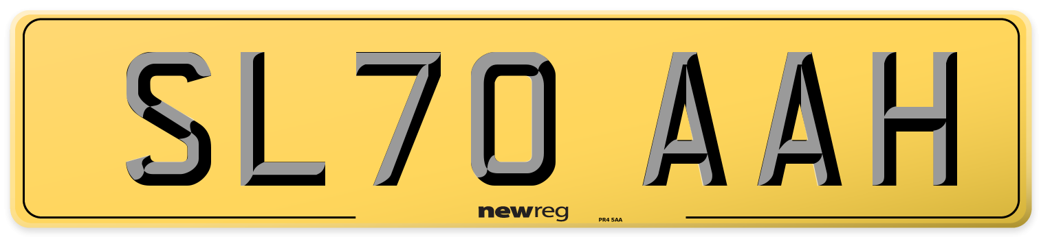 SL70 AAH Rear Number Plate