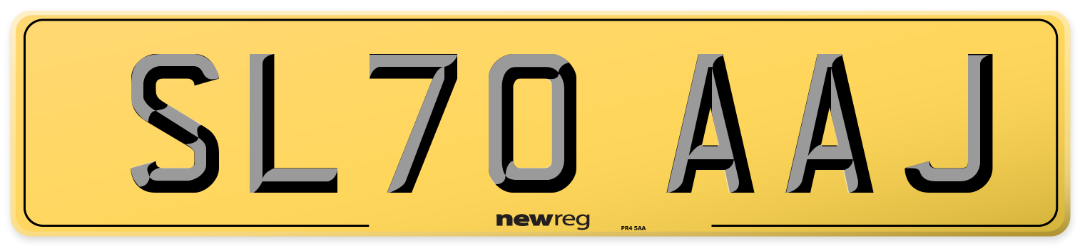 SL70 AAJ Rear Number Plate