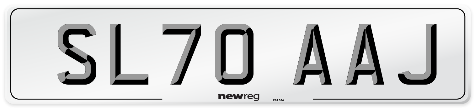 SL70 AAJ Front Number Plate