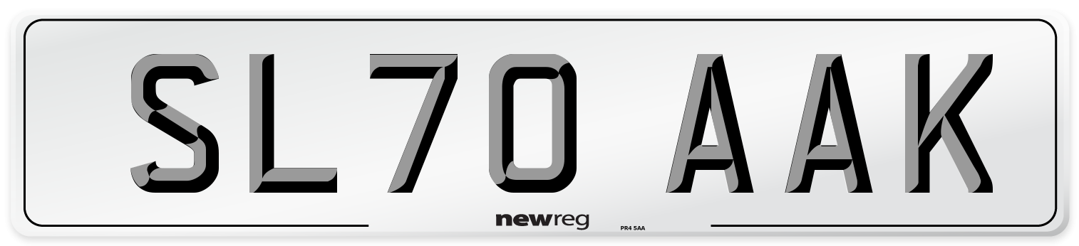 SL70 AAK Front Number Plate