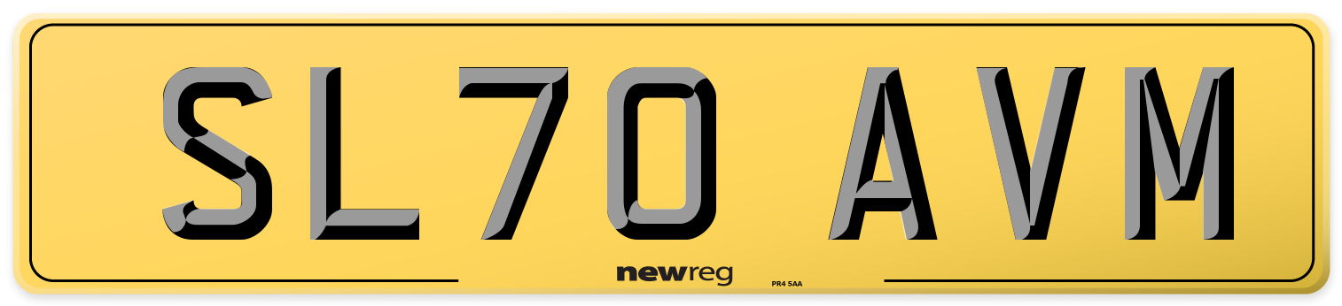 SL70 AVM Rear Number Plate