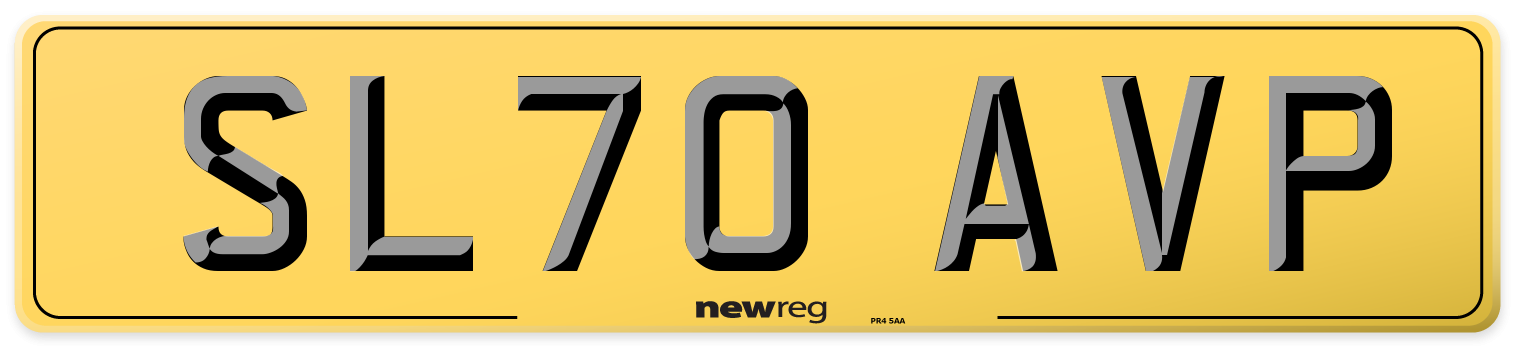 SL70 AVP Rear Number Plate